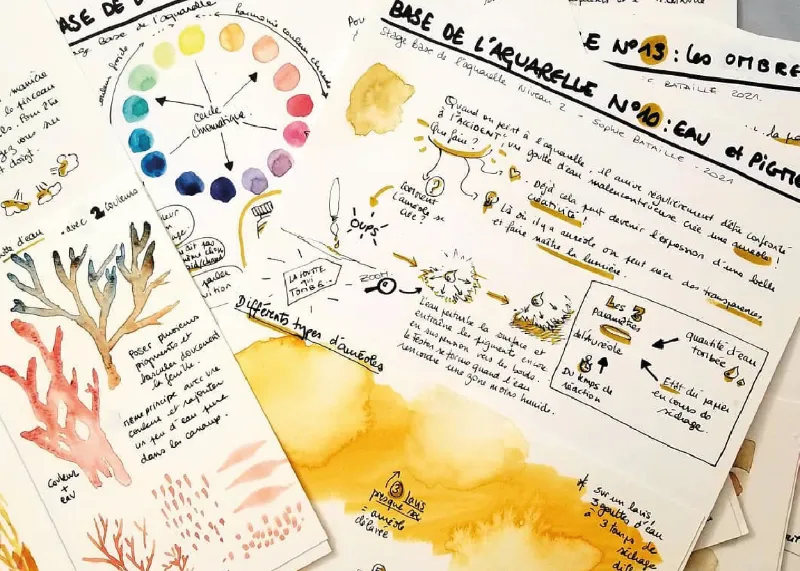 Aquarelle devant cours en ligne • sophie bataille
