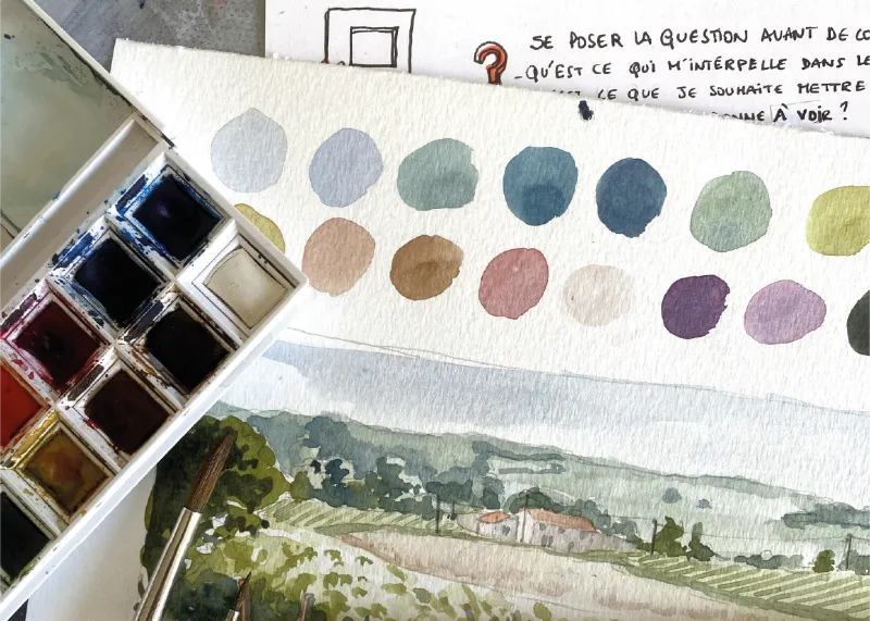 Aquarelle devant cours en ligne • sophie bataille